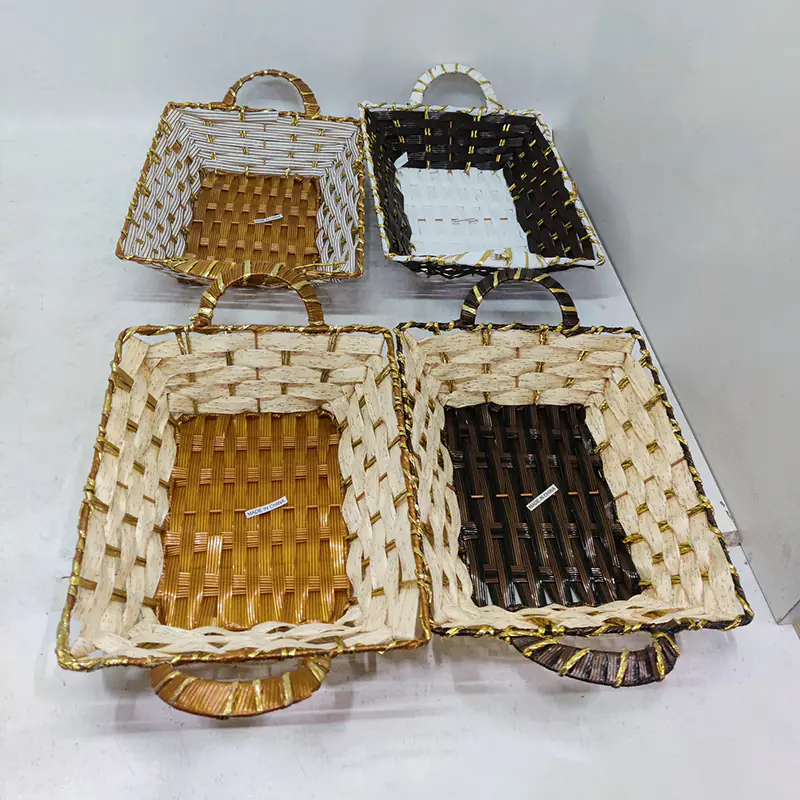Wholesale Plastic Woven Basket with Handle
