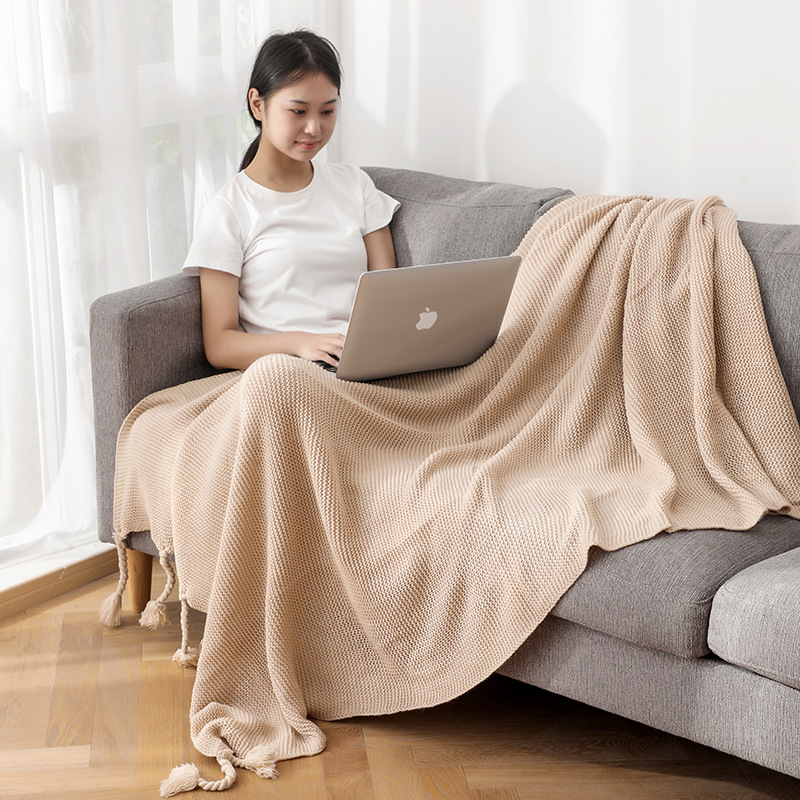 Wholesale Acrylic Fabric Knitted Thick Blanket