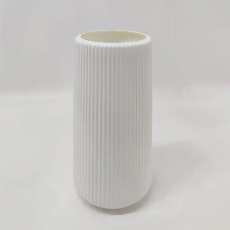 Wholesale Striped White Plastic Vase