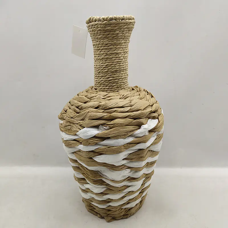 Wholesale 20x50cm Paper Rope Iron Rustic Vase