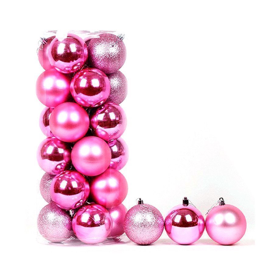 Customized 24 Plastic Tree Ornament Ball Sets