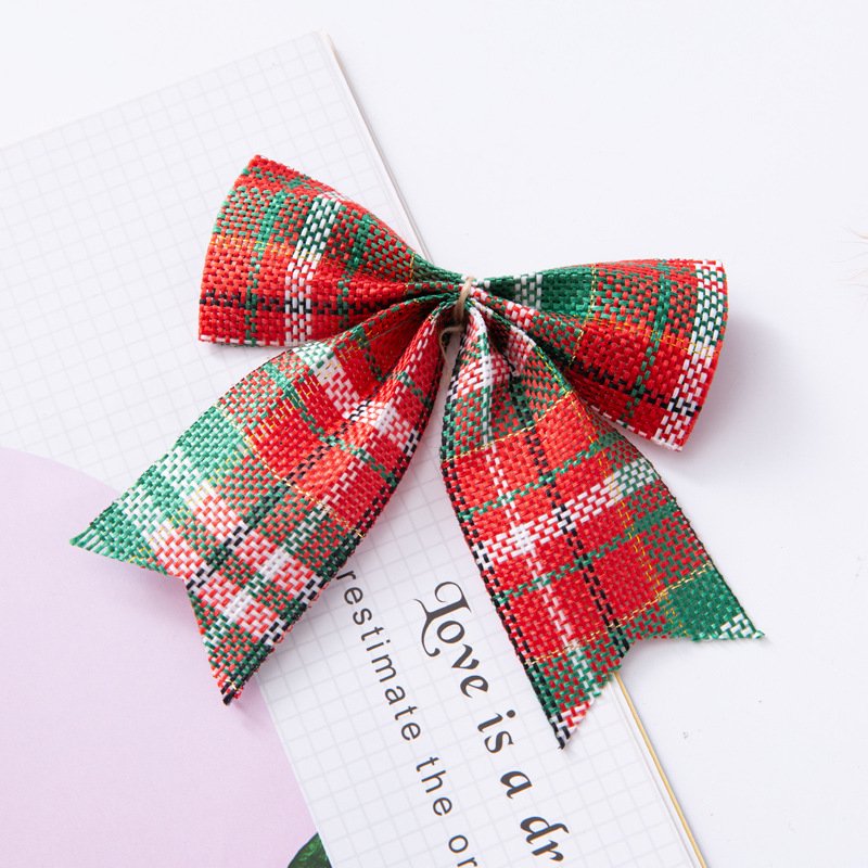 Christmas Check Pattern Bow - Image 2