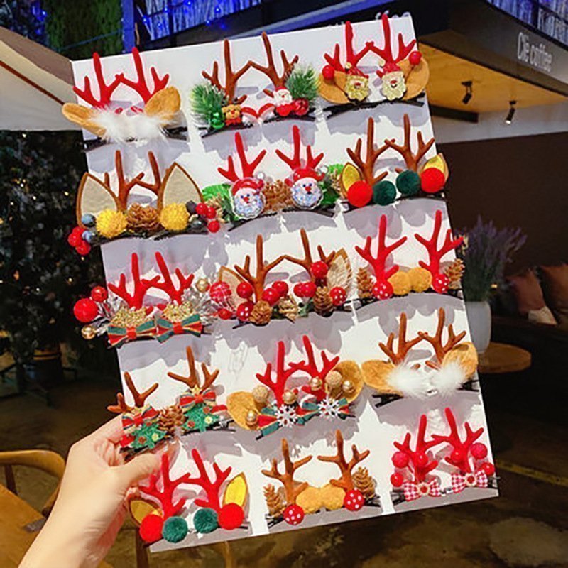 Christmas hot selling Deer Hair Clips for Women Girls