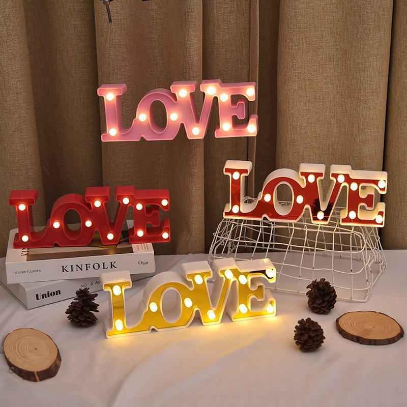 Valentine’s Day love alphabet lights