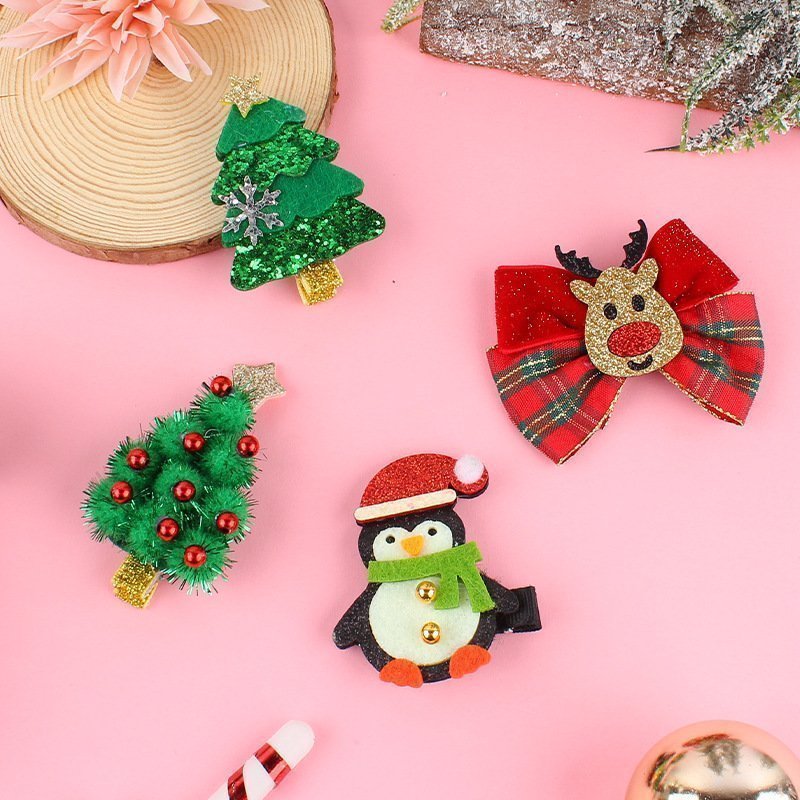 Christmas Cute Hair Clips Set 6pcs for Girls
