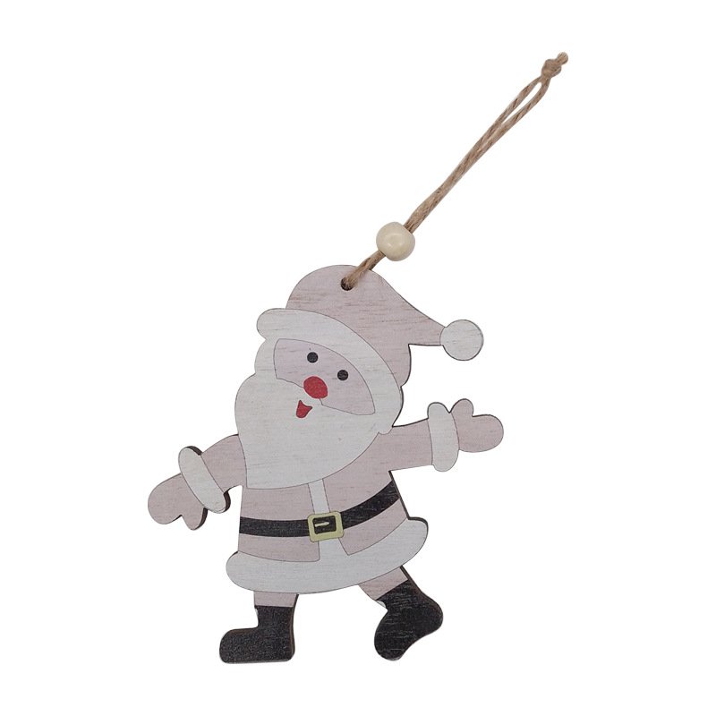 24 Pcs Christmas Tree Santa Ornaments Decorations, Joy Wooden Hanging Ornaments, Peppermint Xmas Hanging Sign with Ropes - Image 5