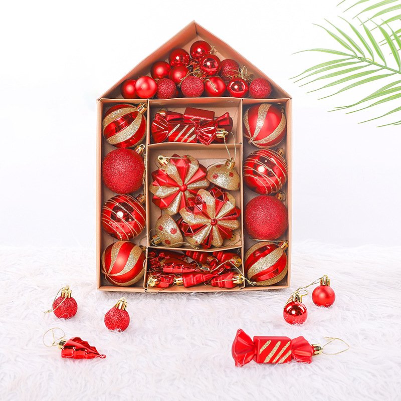 Newest Miniature Red Sliver and Gold Glass Ball Christmas Ornaments Set - Image 7