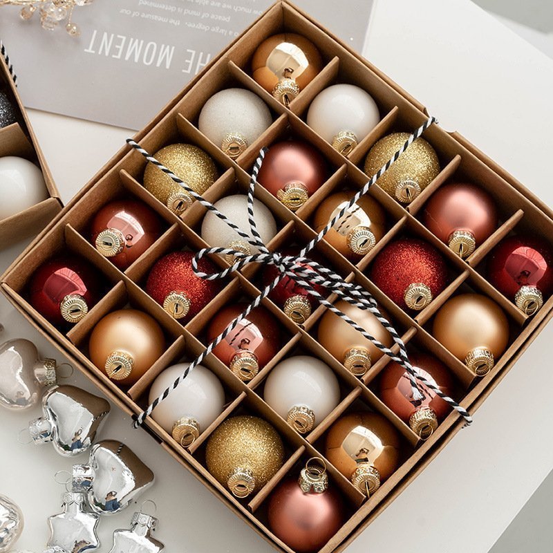 1 inch Colorful Glass Ball Christmas Ornaments Set of 25 Balls - Image 2