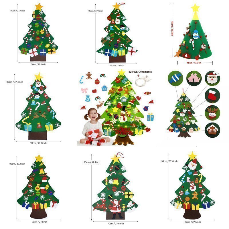 DIY Felt Christmas Tree Set with Ornaments for Kids