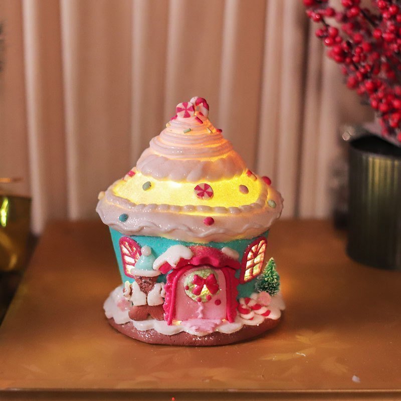 Christmas ceramic colorful castle decoration