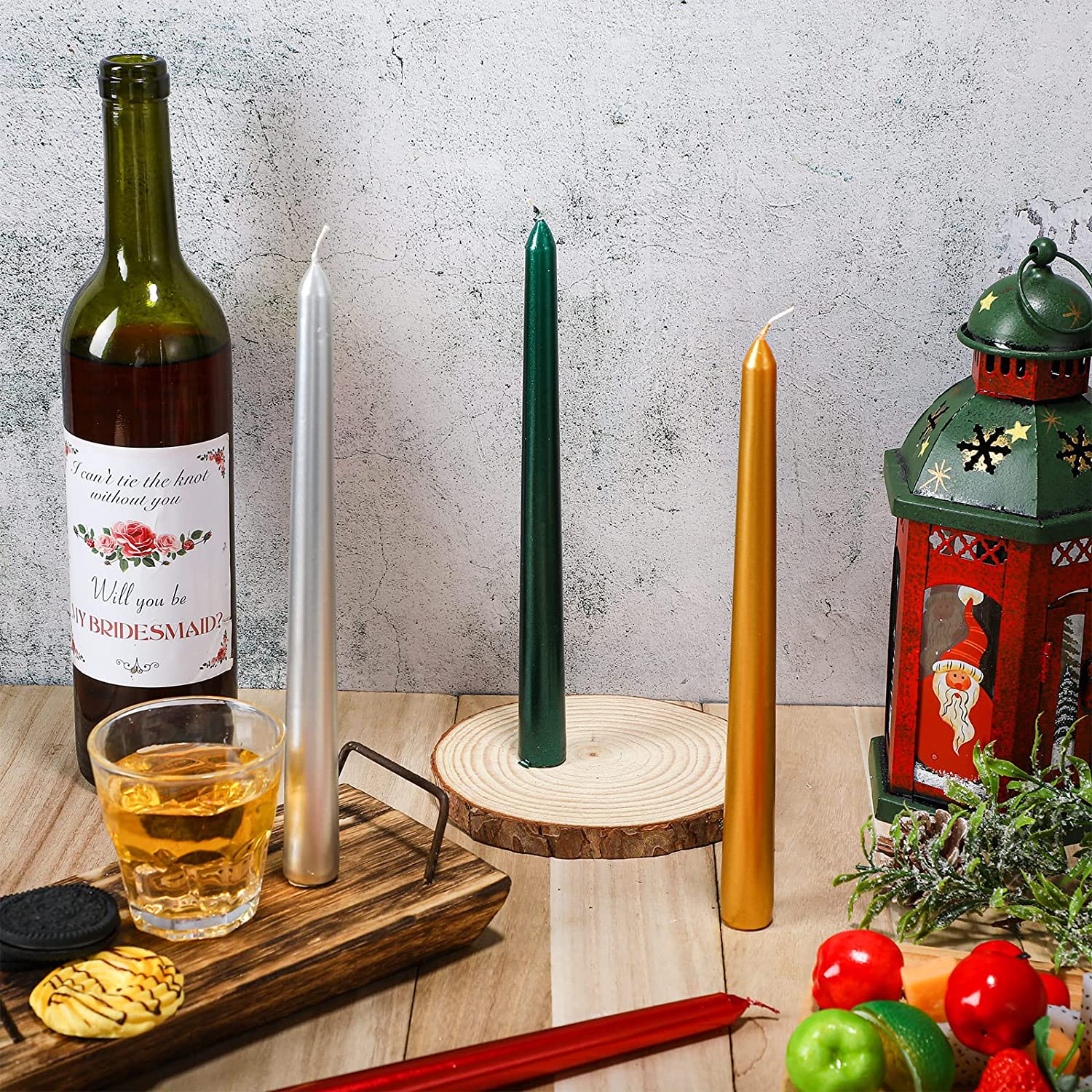 Christmas Hand Poured Wax Taper Candles