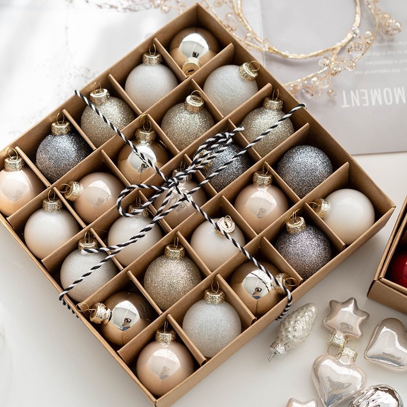 1 inch Colorful Glass Ball Christmas Ornaments Set of 25 Balls - Image 3