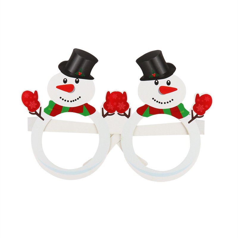 Factory Christmas party paper glasses frame Santa Claus Snowman costume party gift photo props - Image 8