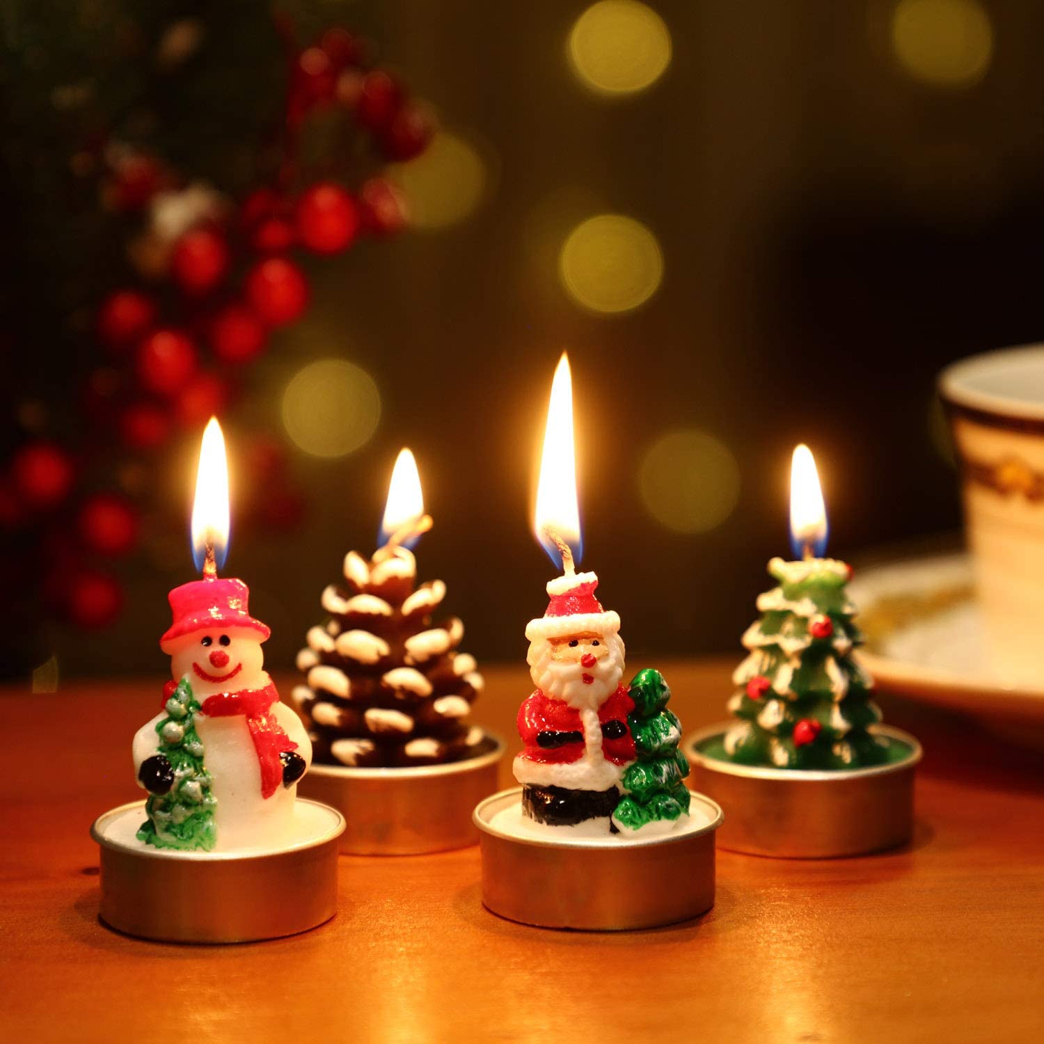 Christmas handmade tealight candles