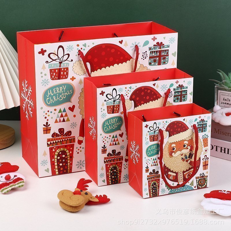 3 PCS Portable Santa Claus gift bag