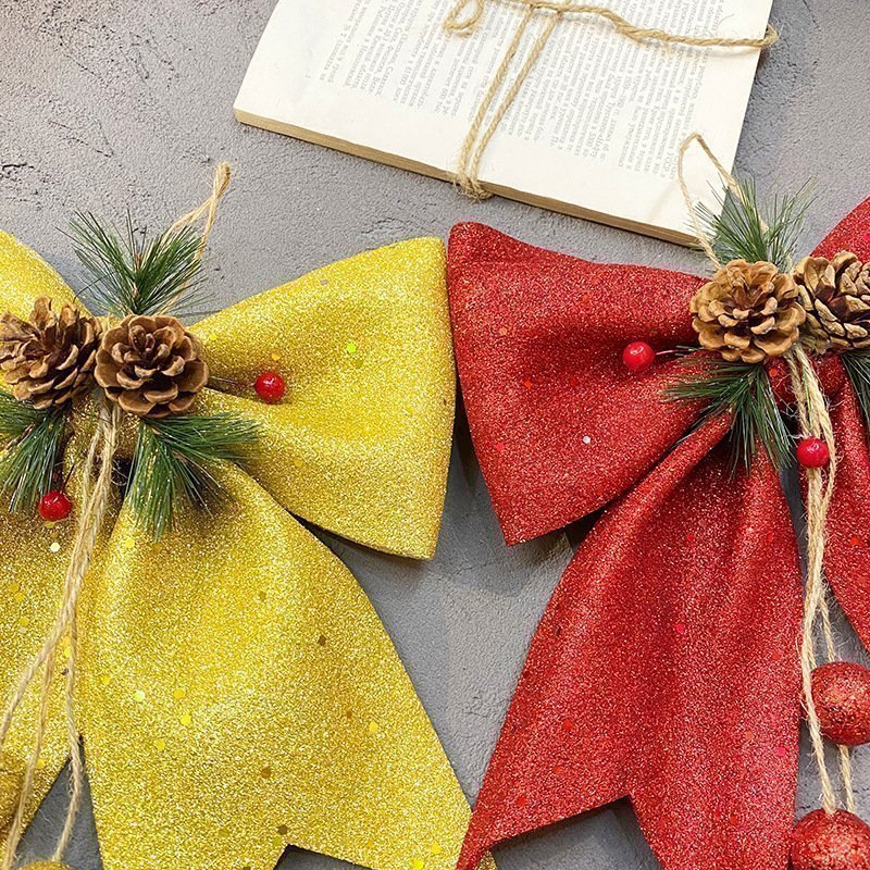 Christmas pearl cotton bow
