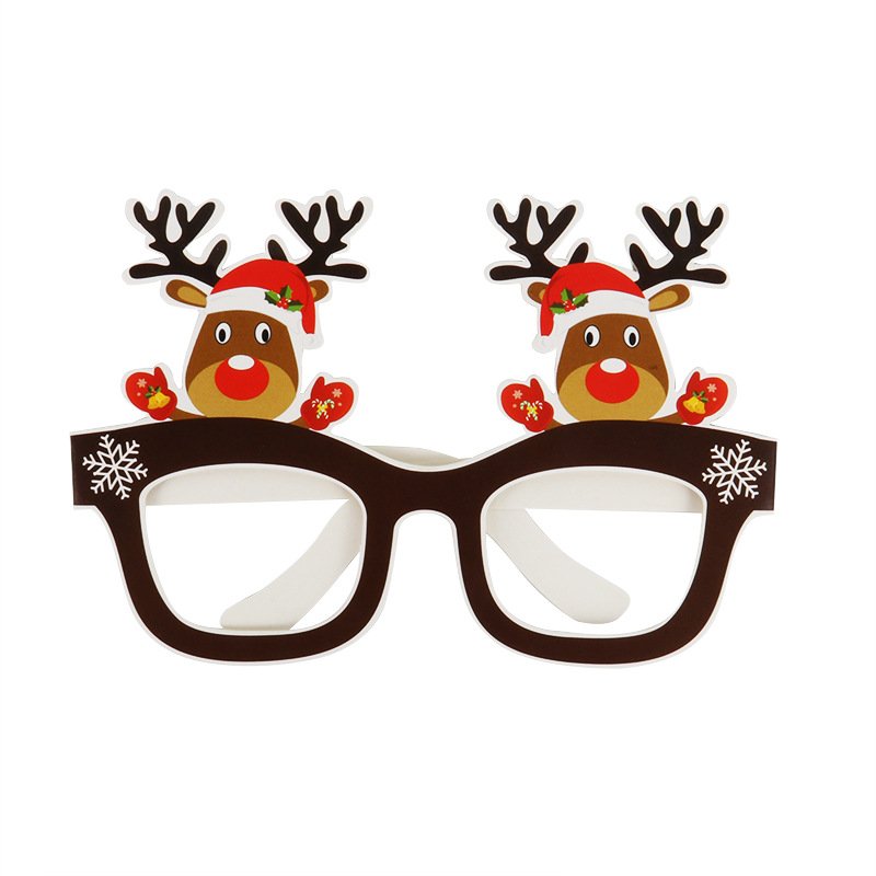 Factory Christmas party paper glasses frame Santa Claus Snowman costume party gift photo props - Image 7