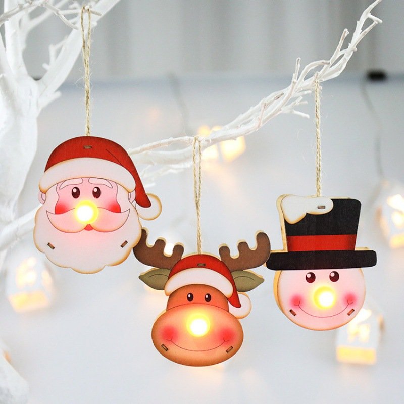 Hot selling Christmas Tree Ornaments Christmas Snowman Wood Grain Christmas Ornament Keepsake Hanging Ornament