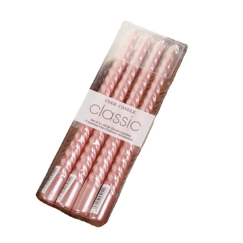 Christmas Spiral Electroplated Multi Color Taper Paraffin Candles - Image 3