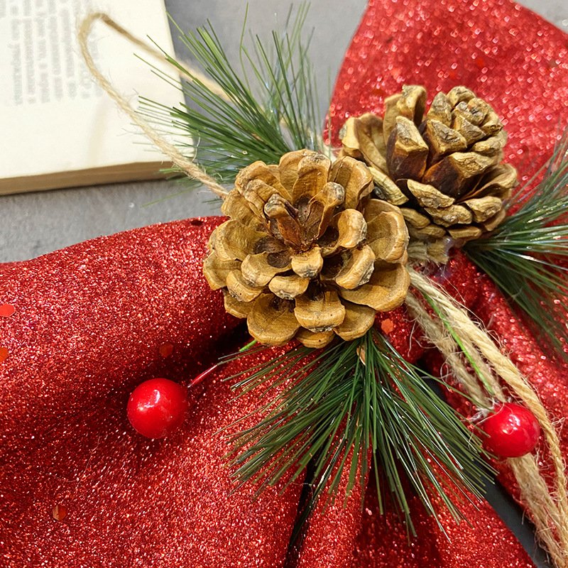 Christmas pearl cotton bow - Image 4