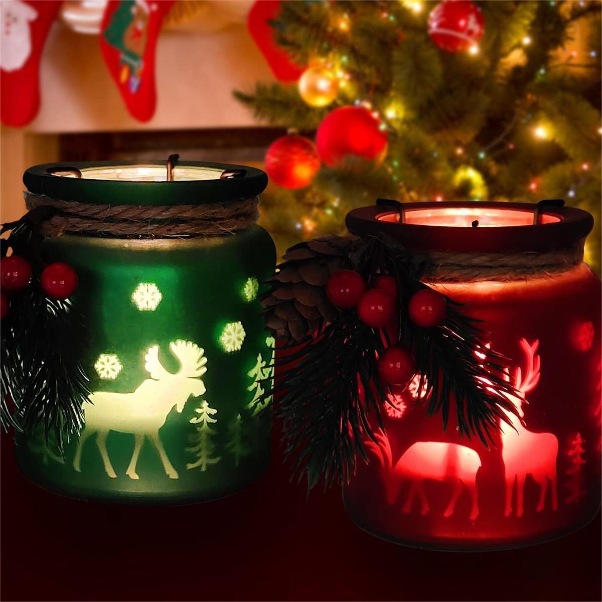 ODM Glass Fireplace Decoration Xmas Candle Holders for Table Centerpieces