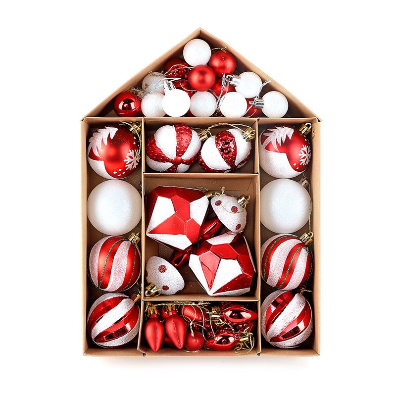 Newest Miniature Red Sliver and Gold Glass Ball Christmas Ornaments Set - Image 4