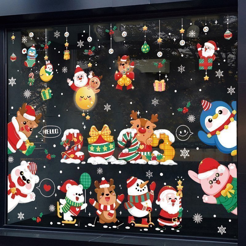Xmas adsorbed snow sticker
