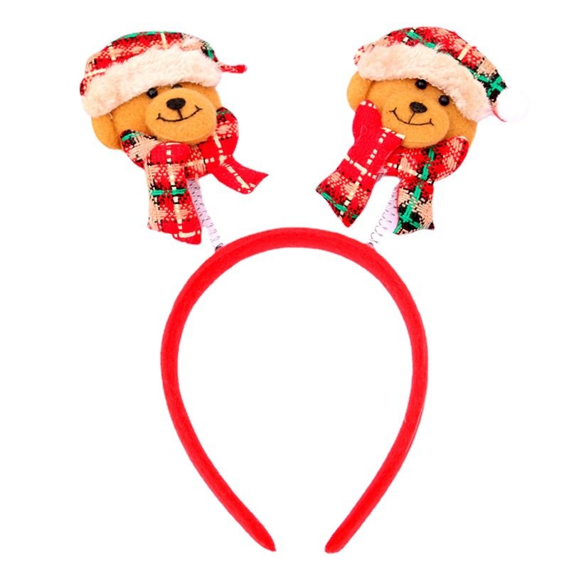 6 pieces of Christmas lighting headband reindeer horn Santa Claus hat head strap Christmas party gift decoration - Image 4