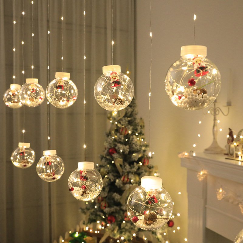 OEM Christmas Decorative Wire Light Ball Shape LED String Lights with Xmas ball Operated Wire Lamp Ornament Fairy String Light for Holiday Decor