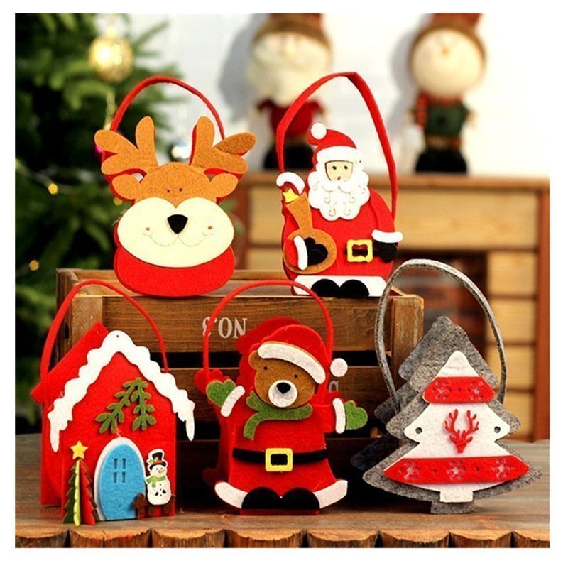 Christmas hot selling Gift felt Bags for Kids with Cute Shape