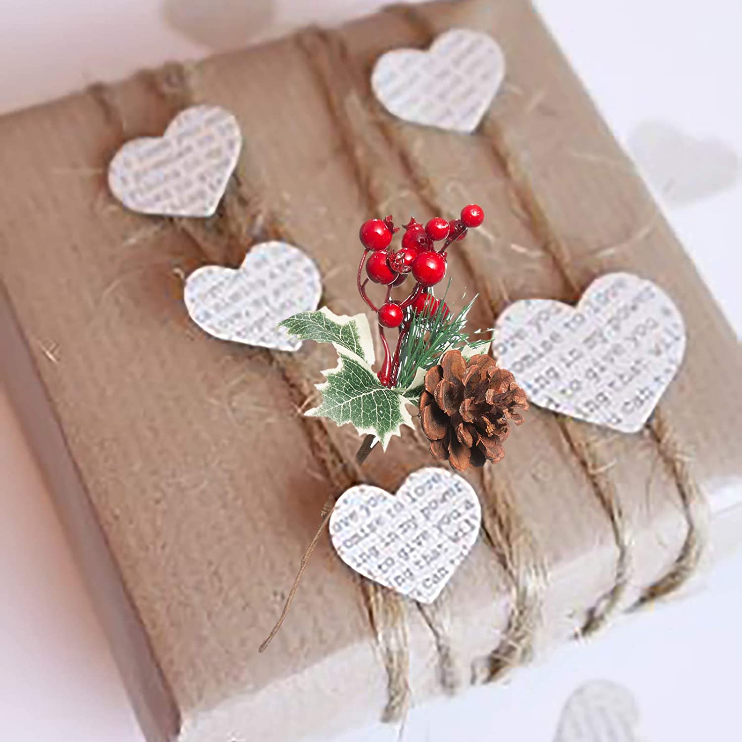 Christmas picks with berry stems pinecones - Image 2