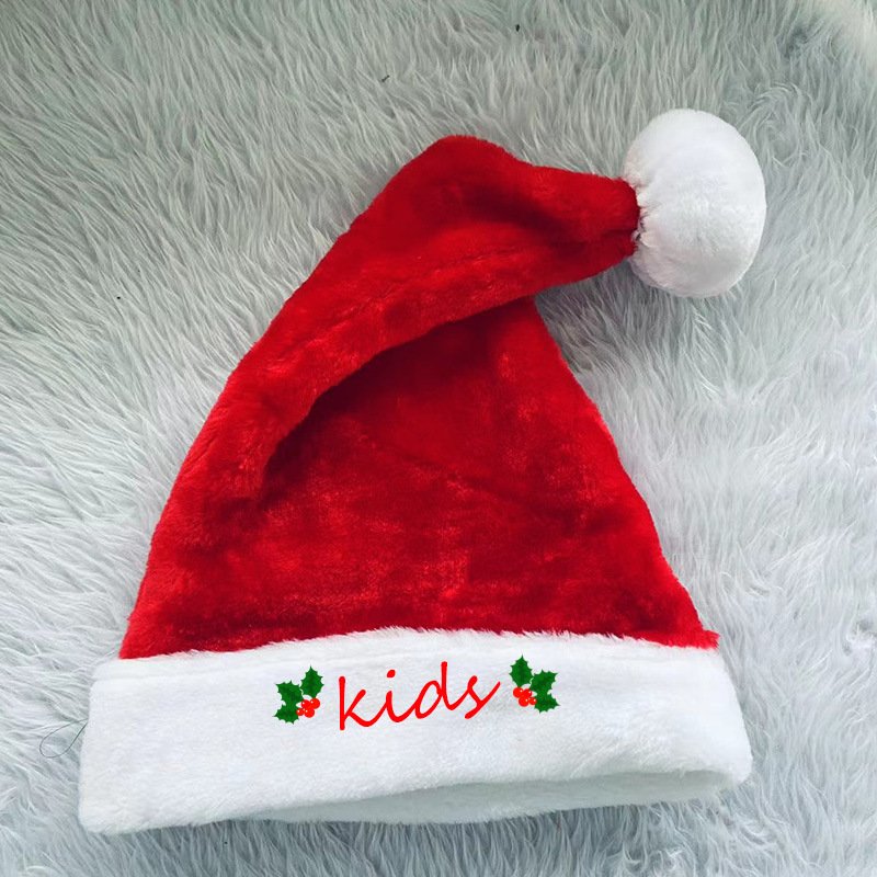 3 Pieces Family Christmas Santa Hats Buffalo Plaid Holiday Hat for Christmas Party Supplies - Image 4