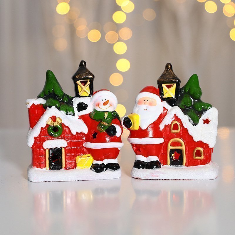Christmas hot selling ceramic house Xmas Indoor Desk Centerpiece Décor