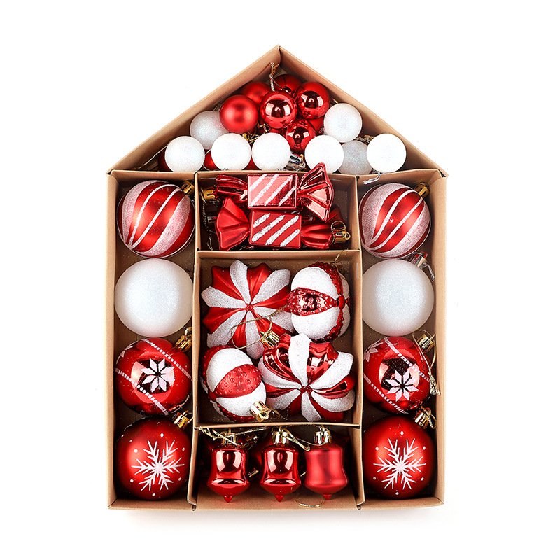Newest Miniature Red Sliver and Gold Glass Ball Christmas Ornaments Set - Image 3