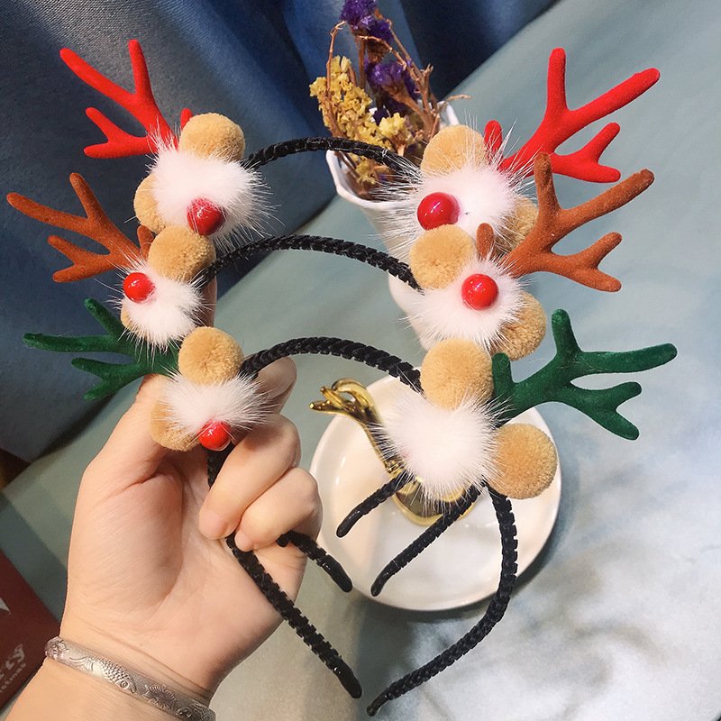 Christmas New reindeer deer Lady headband – Deer Christmas headband Antlers headband ears - Image 3