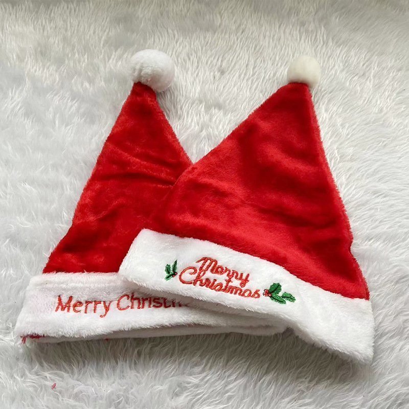 3 Pieces Family Christmas Santa Hats Buffalo Plaid Holiday Hat for Christmas Party Supplies