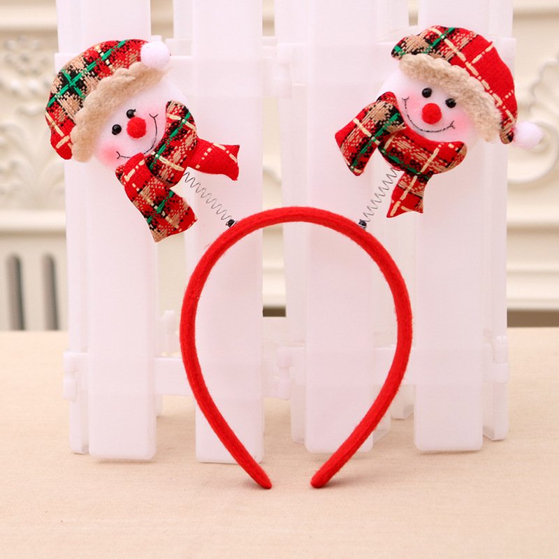 6 pieces of Christmas lighting headband reindeer horn Santa Claus hat head strap Christmas party gift decoration - Image 6