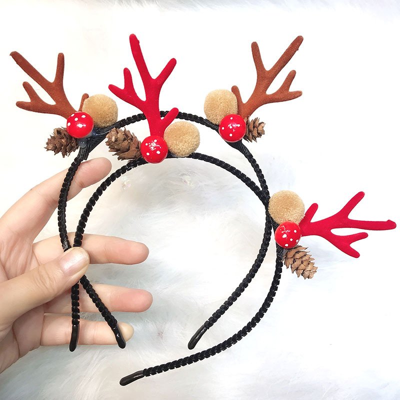 Christmas New reindeer deer Lady headband – Deer Christmas headband Antlers headband ears - Image 4