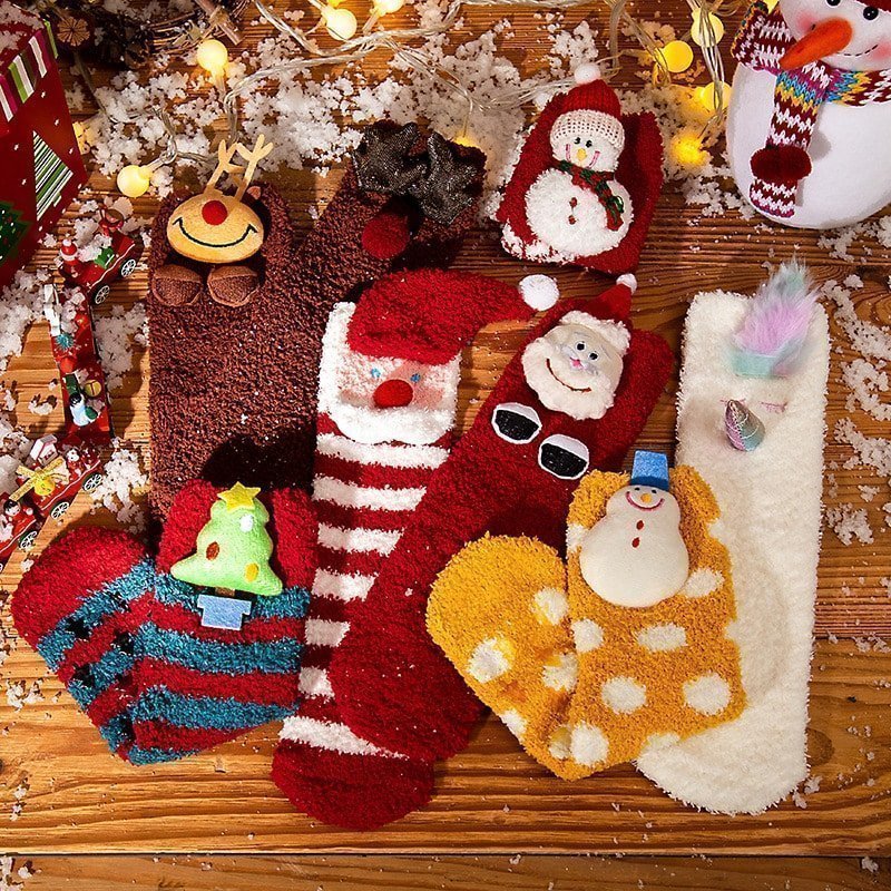 Cute Christmas Warm Cozy Fluffy Super Soft socks