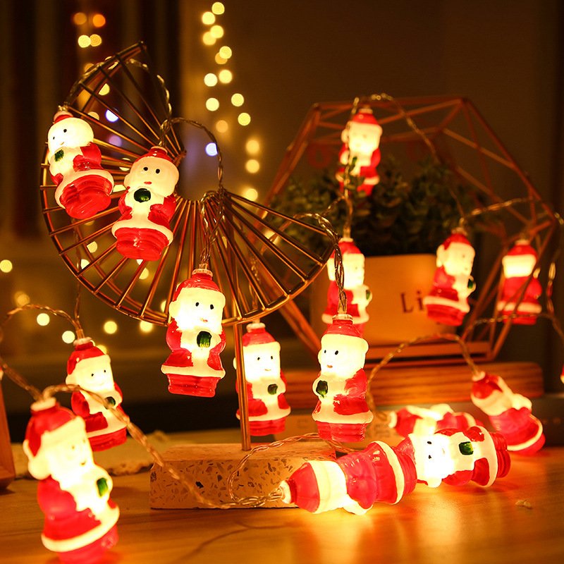 1.5meters LED Xmas Twinkle Lights Fairy String Lights Battery Operated Light String Candy Santa Christmas Tree Lights for Home Garden Indoor Outdoor Décor - Image 4