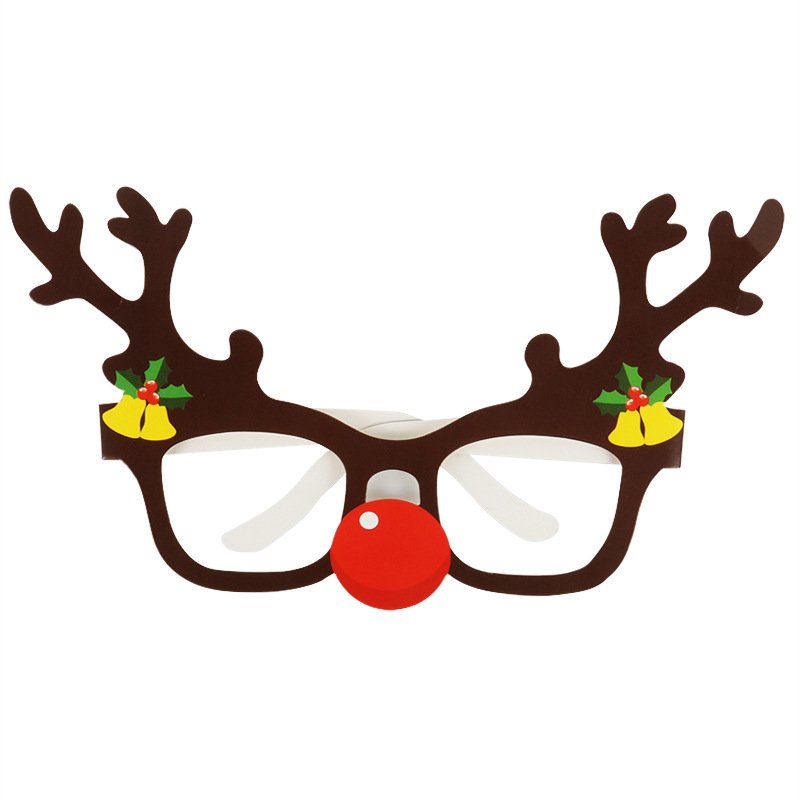 Factory Christmas party paper glasses frame Santa Claus Snowman costume party gift photo props - Image 5