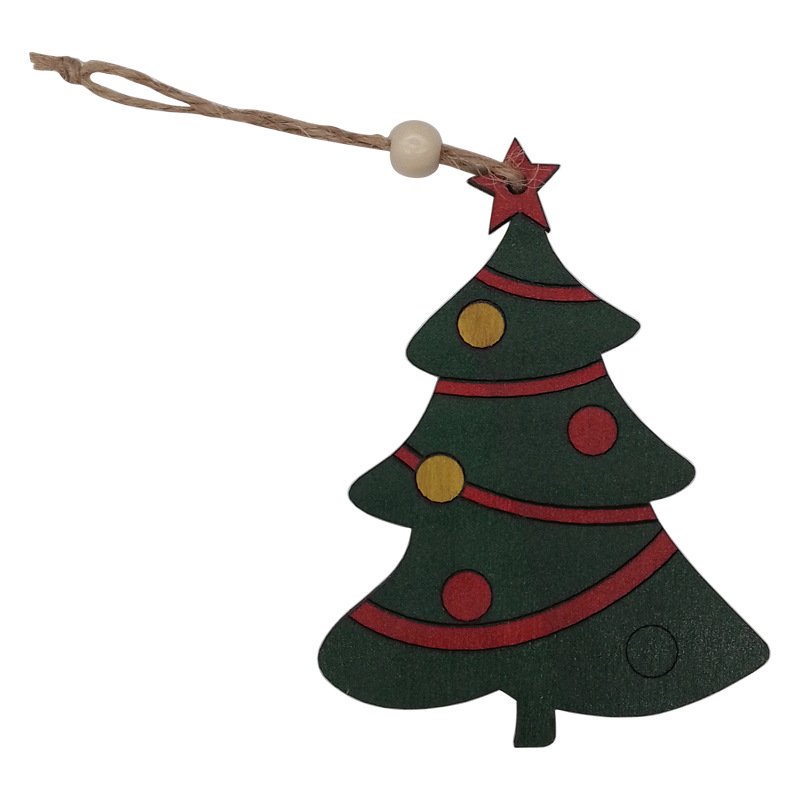 24 Pcs Christmas Tree Santa Ornaments Decorations, Joy Wooden Hanging Ornaments, Peppermint Xmas Hanging Sign with Ropes - Image 10