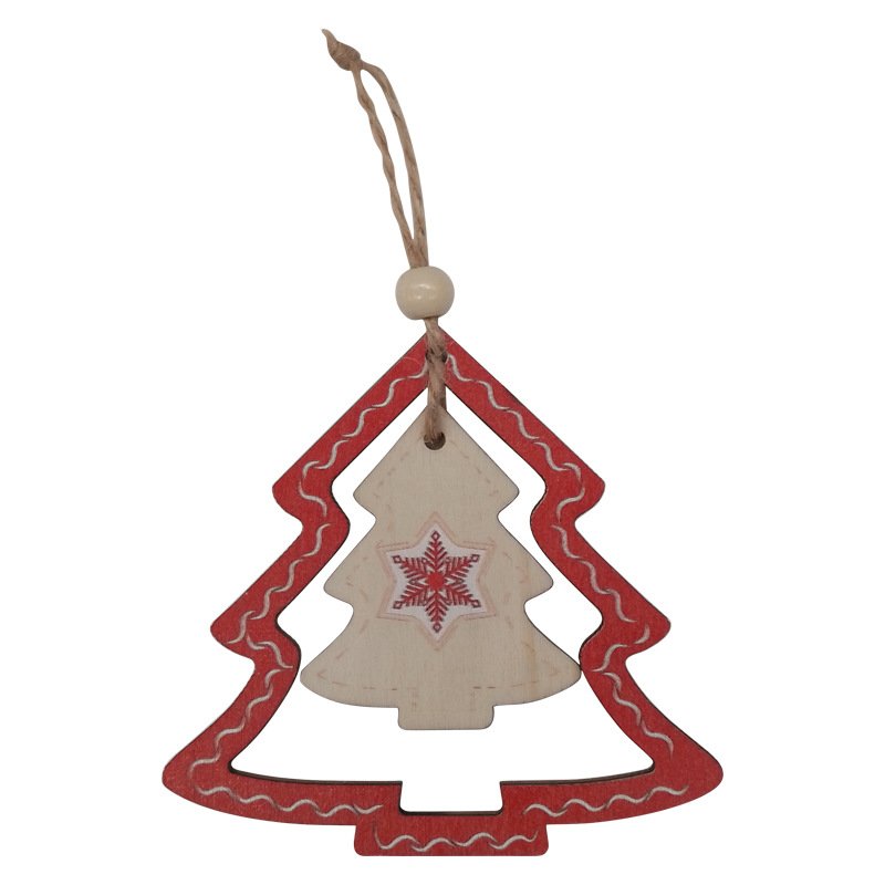 24 Pcs Christmas Tree Santa Ornaments Decorations, Joy Wooden Hanging Ornaments, Peppermint Xmas Hanging Sign with Ropes - Image 8