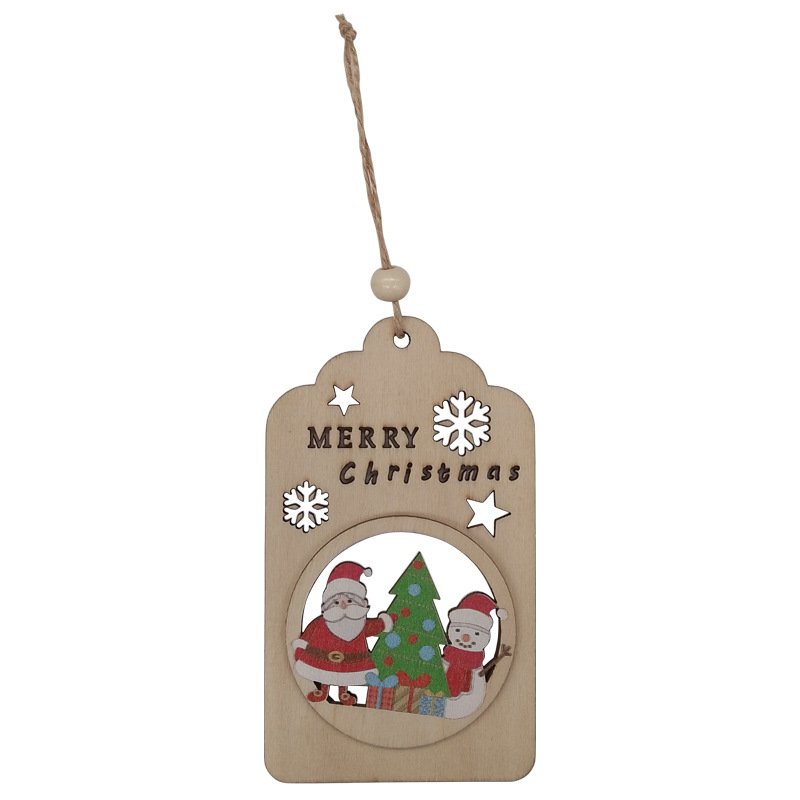 24 Pcs Christmas Tree Santa Ornaments Decorations, Joy Wooden Hanging Ornaments, Peppermint Xmas Hanging Sign with Ropes - Image 7