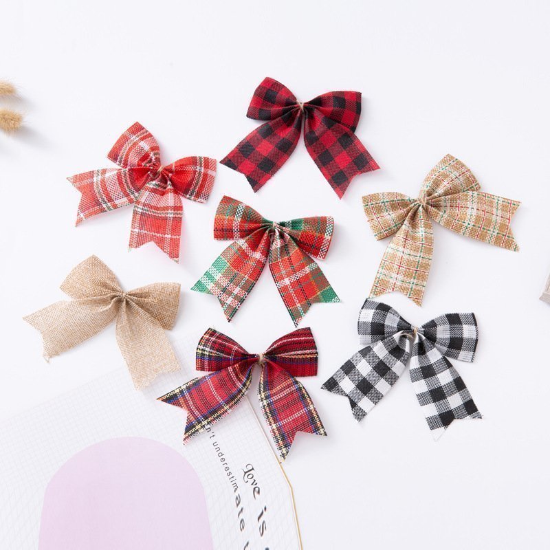 Christmas Check Pattern Bow