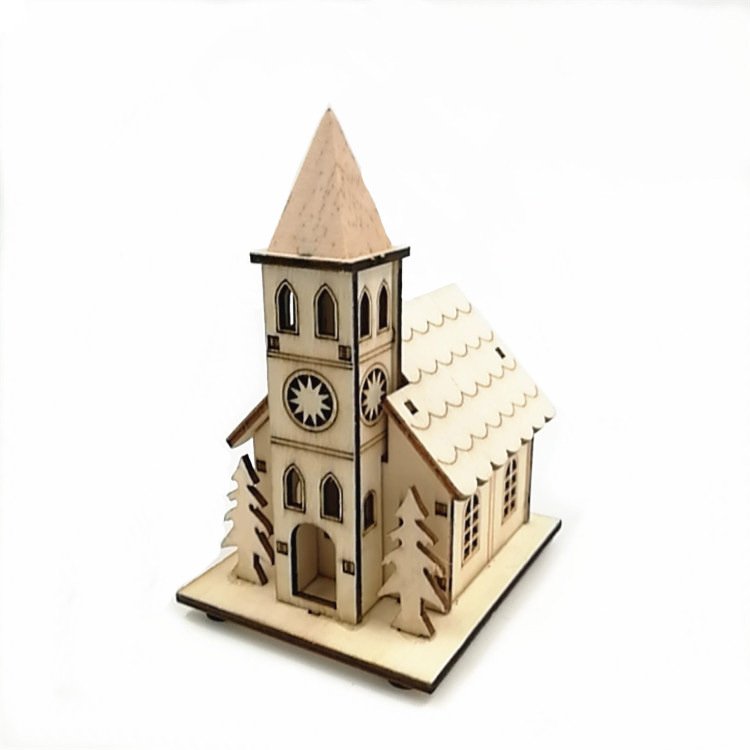 Manufacturer new trend wood village house Christmas style decoration - Image 5