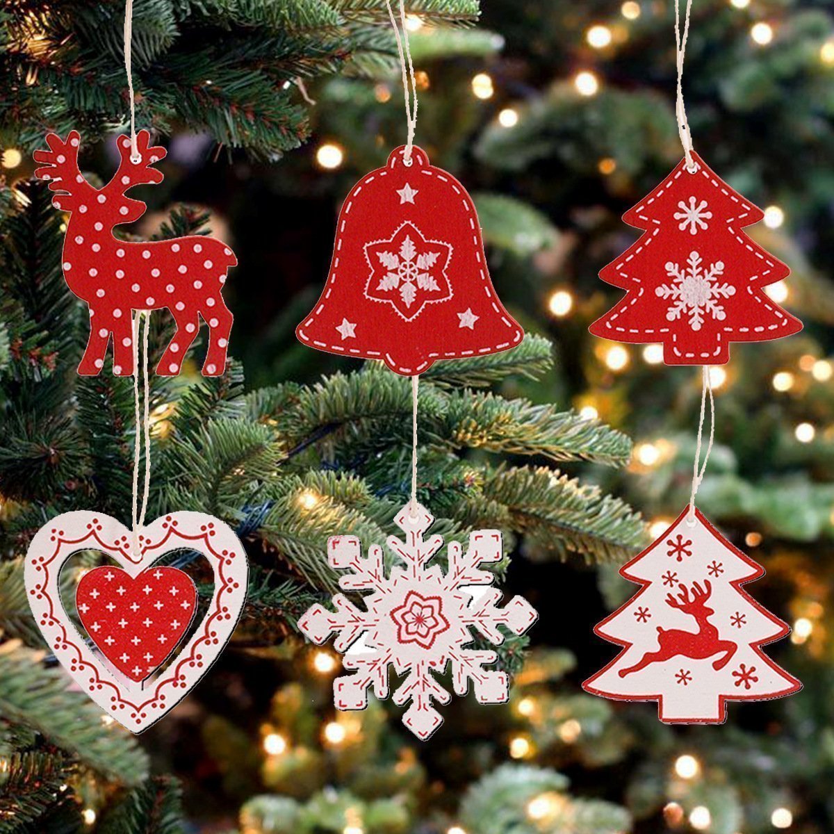Wooden Christmas ornaments for Xmas tree