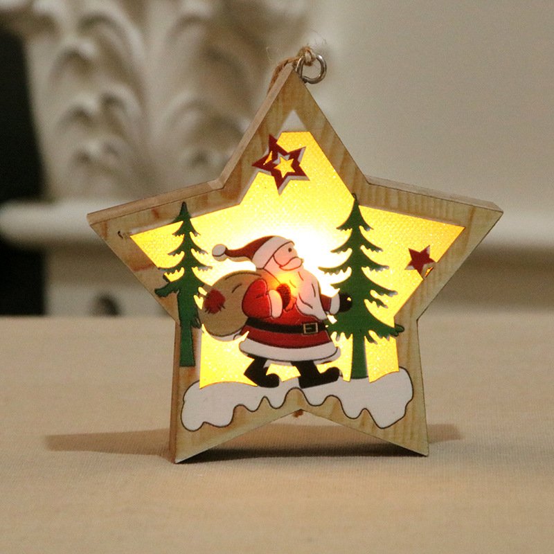 LED Light Up Christmas Wooden Ornaments - Image 4