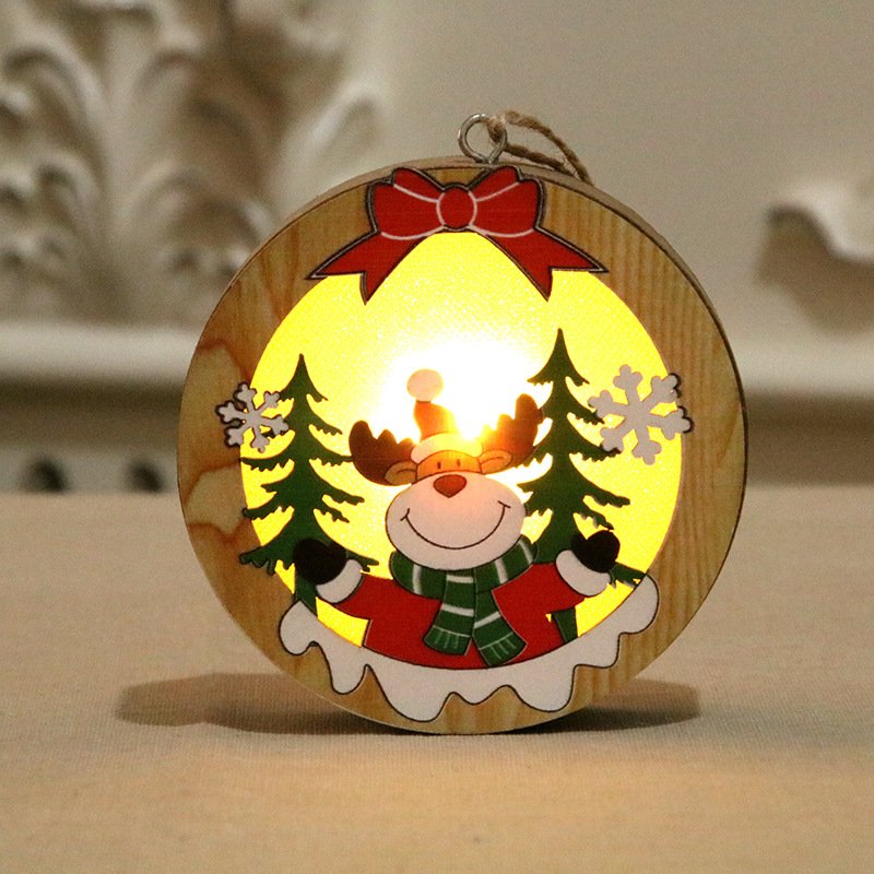 LED Light Up Christmas Wooden Ornaments - Image 5