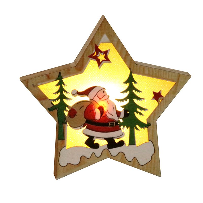 LED Light Up Christmas Wooden Ornaments - Image 6
